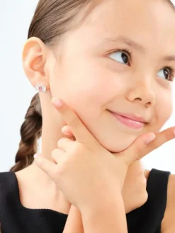 Kolczyki srebrne z cyrkoniami i emalią - Harry Potter, list z Hogwartu, Warner Bros. Discovery