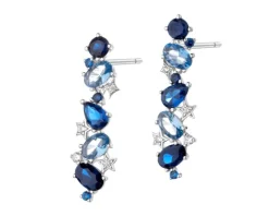 Kolczyki srebrne z cyrkoniami - gwiazdy