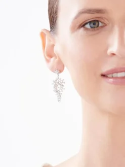 Kolczyki srebrne z cyrkoniami - kwiatki