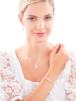 Kolczyki srebrne z cyrkoniami - kwiaty