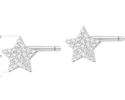 Kolczyki srebrne z cyrkoniami - gwiazdy
