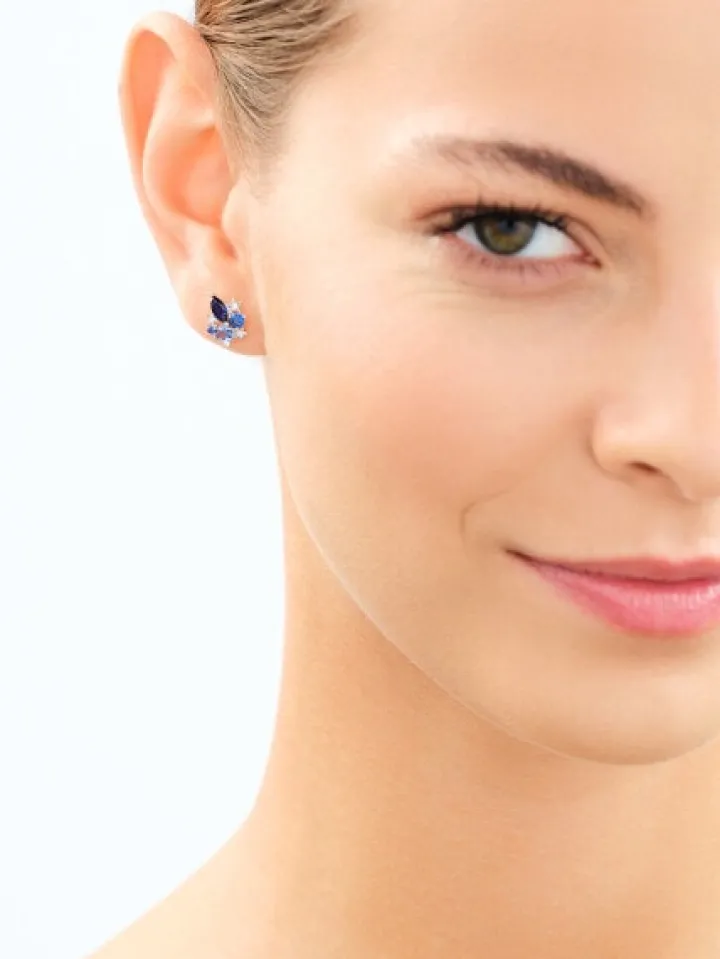 Kolczyki srebrne z cyrkoniami - gwiazdy