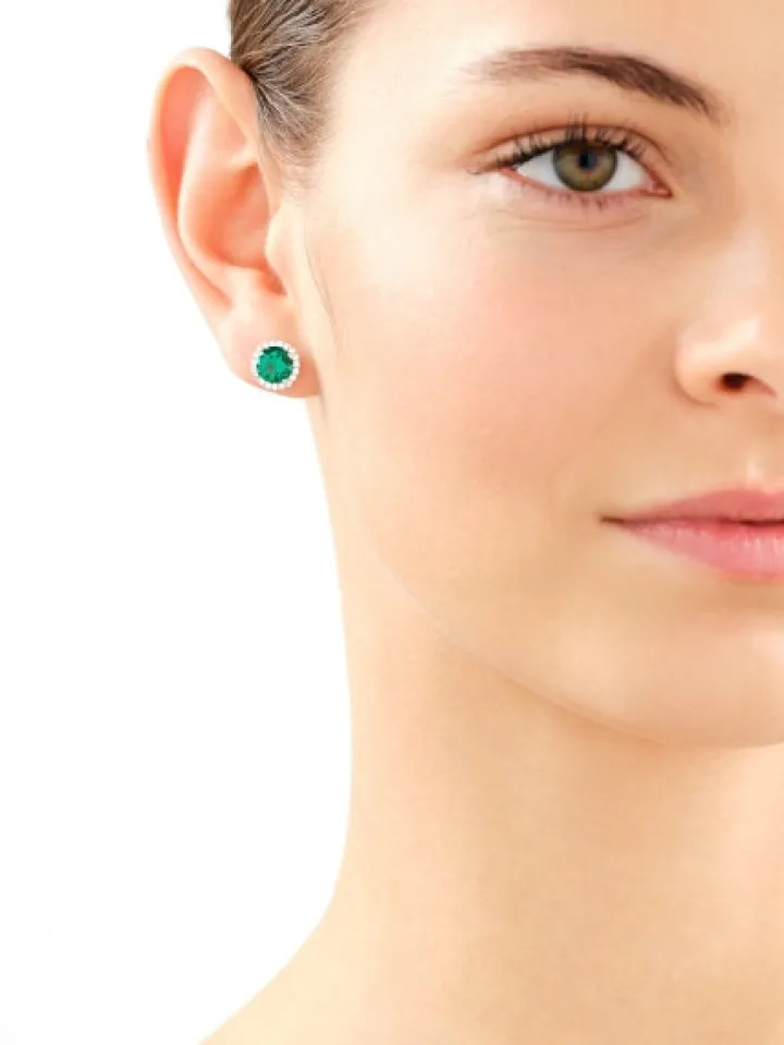 Kolczyki srebrne z cyrkoniami - koła