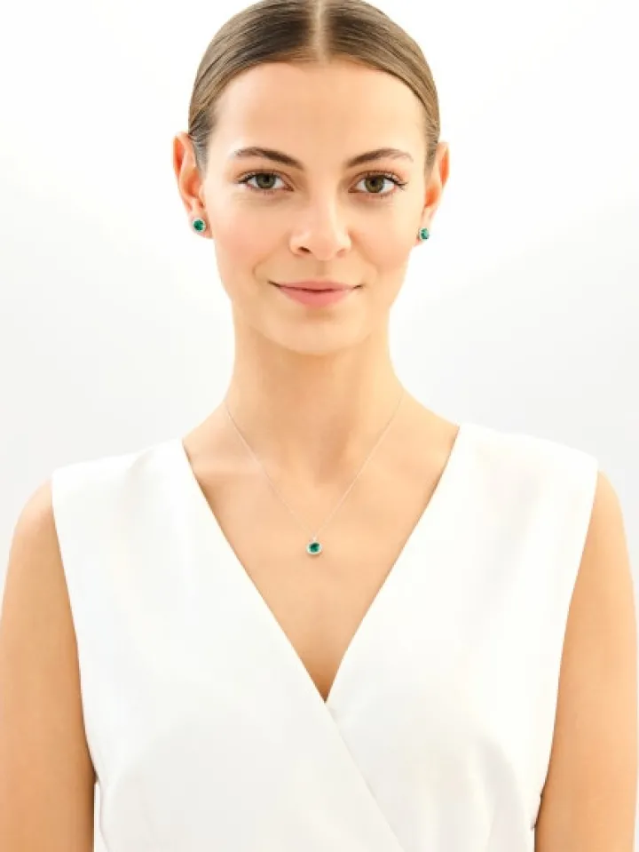 Kolczyki srebrne z cyrkoniami - koła