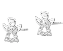Kolczyki srebrne z cyrkoniami - aniołki