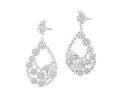 Kolczyki srebrne z cyrkoniami - kwiaty