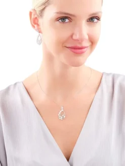 Kolczyki srebrne z cyrkoniami - kwiaty