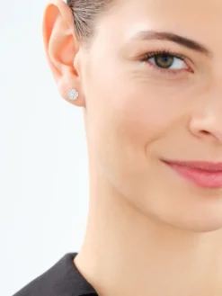 Kolczyki srebrne z cyrkoniami - kwiaty