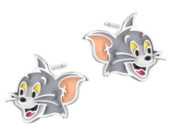 Kolczyki srebrne z emalią - Tom and Jerry, Tom, Warner Bros. Discovery