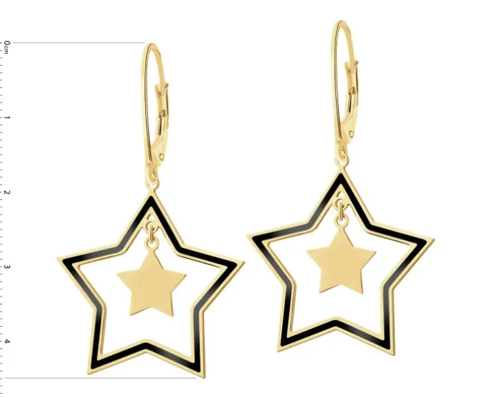 Kolczyki srebrne z emalią - gwiazda