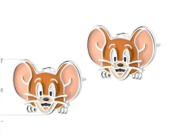 Kolczyki srebrne z emalią -  Tom and Jerry, Jerry, Warner Bros. Discovery