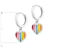 Kolczyki srebrne z emalią - serca