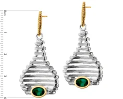 Kolczyki srebrne z kamieniem jubilerskim