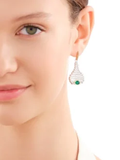 Kolczyki srebrne z kamieniem jubilerskim