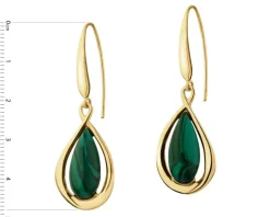 Kolczyki srebrne z malachitem