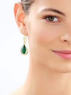 Kolczyki srebrne z malachitem