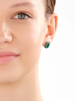 Kolczyki srebrne z markasytami i agatem