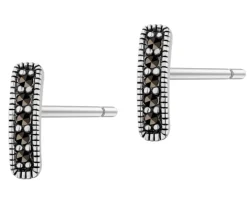 Kolczyki srebrne z markasytami