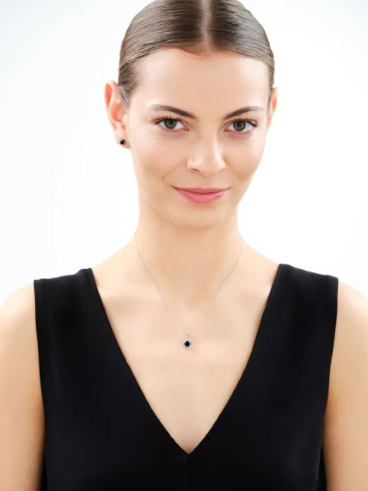 Kolczyki srebrne z onyksami i markasytami