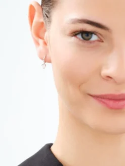 Kolczyki srebrne z opalami - serca, koła