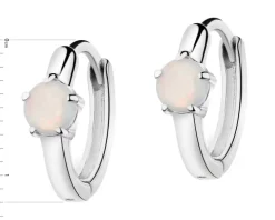 Kolczyki srebrne z opalami - koła