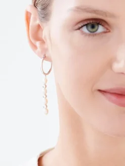 Kolczyki srebrne z perłami - koła, kulki