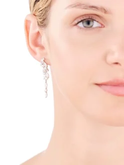 Kolczyki srebrne z perłami i cyrkoniami