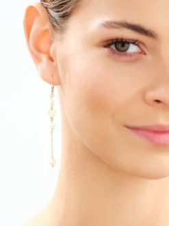 Kolczyki srebrne z perłami - serca