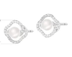 Kolczyki srebrne z perłami i cyrkoniami