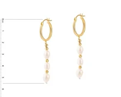 Kolczyki srebrne z perłami - koła, kulki