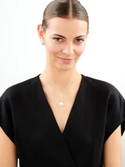 Kolczyki srebrne z perłami i cyrkoniami