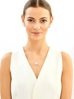 Kolczyki srebrne z perłami i cyrkoniami