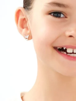 Kolczyki srebrne z perłami - koty