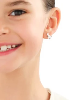 Kolczyki srebrne z perłami - koty