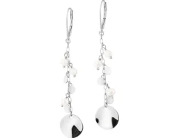 Kolczyki srebrne z perłami - koła