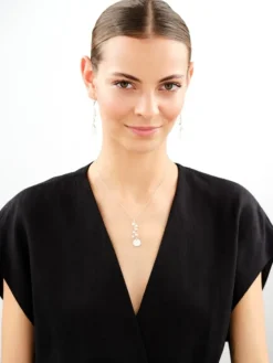 Kolczyki srebrne z perłami - koła