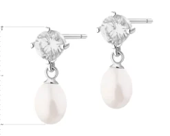 Kolczyki srebrne z perłami i cyrkoniami