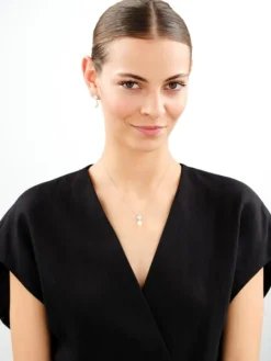 Kolczyki srebrne z perłami i cyrkoniami