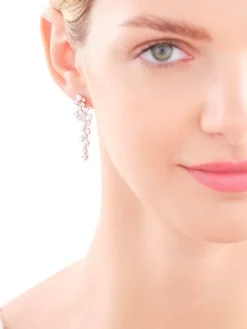 Kolczyki srebrne z perłami i cyrkoniami