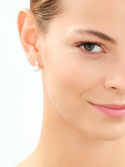 Kolczyki srebrne z perłami i cyrkoniami