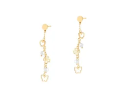 Kolczyki srebrne z perłami - serce, motyl, koniczyna