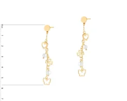 Kolczyki srebrne z perłami - serce, motyl, koniczyna