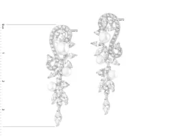 Kolczyki srebrne z perłami i cyrkoniami