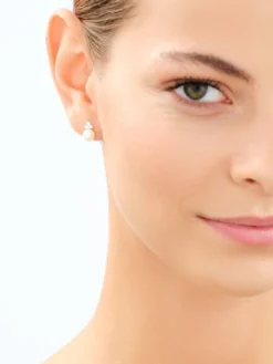 Kolczyki srebrne z perłami i cyrkoniami