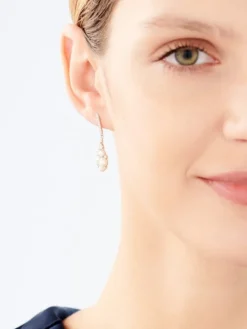 Kolczyki srebrne z perłami i cyrkoniami