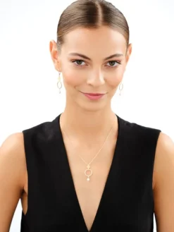 Kolczyki srebrne z perłami i cyrkoniami - koła