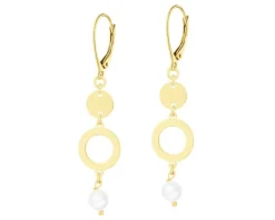 Kolczyki srebrne z perłami - koła