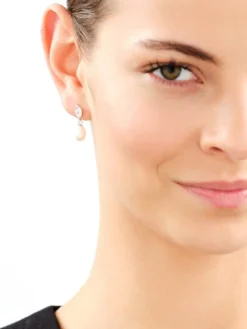 Kolczyki srebrne z perłami i cyrkoniami