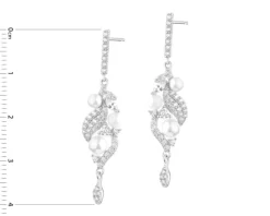 Kolczyki srebrne z perłami i cyrkoniami