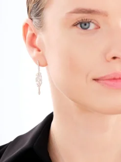 Kolczyki srebrne z perłami i cyrkoniami